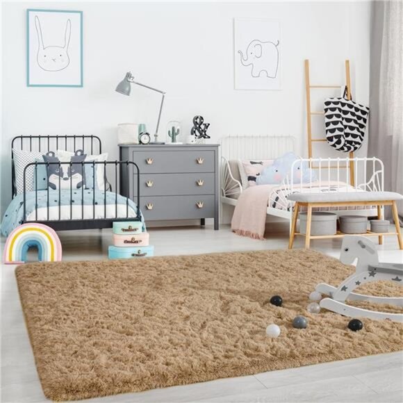 Fluffy Area Rugs, Super Soft Shaggy Rug Fuzzy Long Fur Carpets for Bedroom - Picture 5 of 8